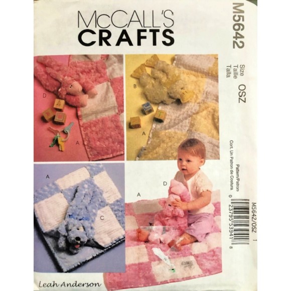 McCall's 5642 Baby Gifts Pattern Blanket, Stuffed Puppy, Lamb, Duckling Toys - Picture 1 of 2